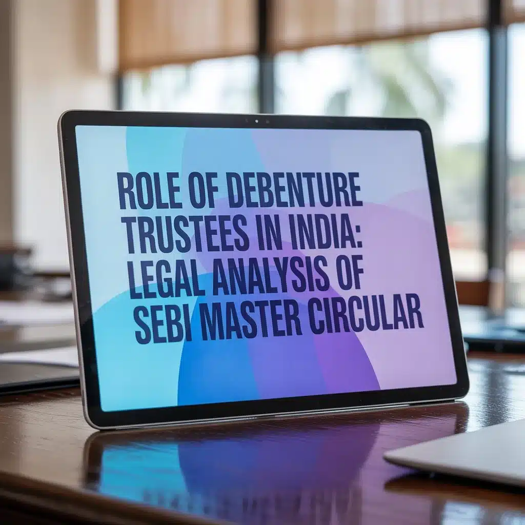 Role of Debenture Trustees in India Legal Analysis of SEBI Master Circular