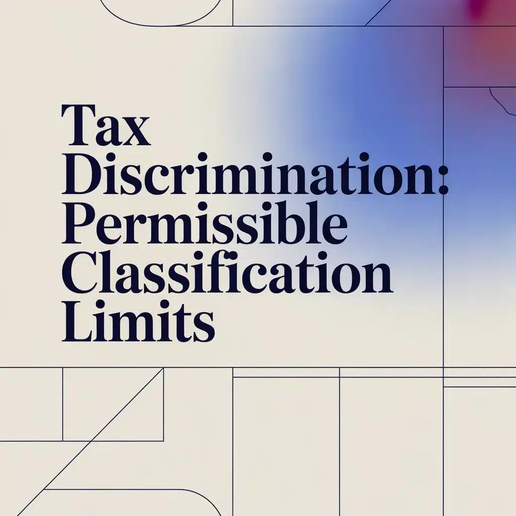 Tax Discrimination Permissible Classification Limits