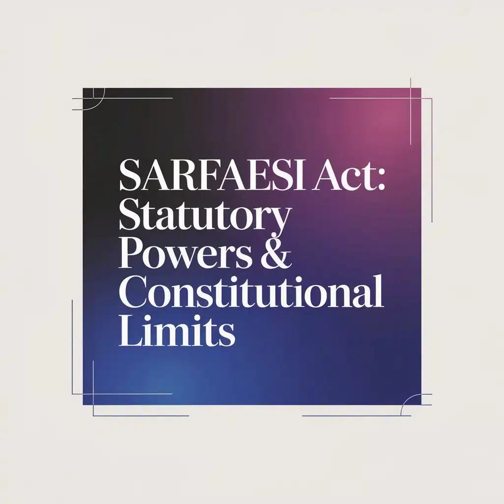 SARFAESI Act Statutory Powers & Constitutional Limits