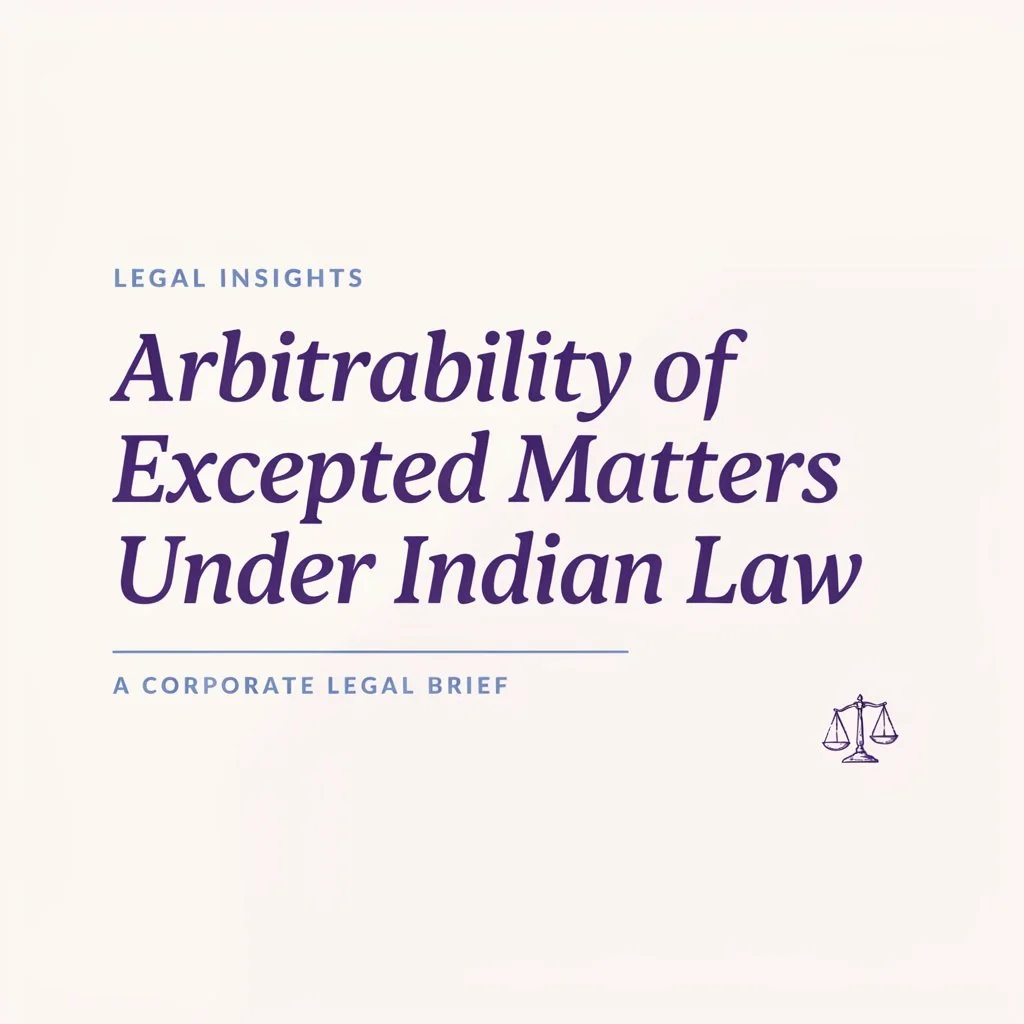 Arbitrability of Excepted Matters Under Indian Law