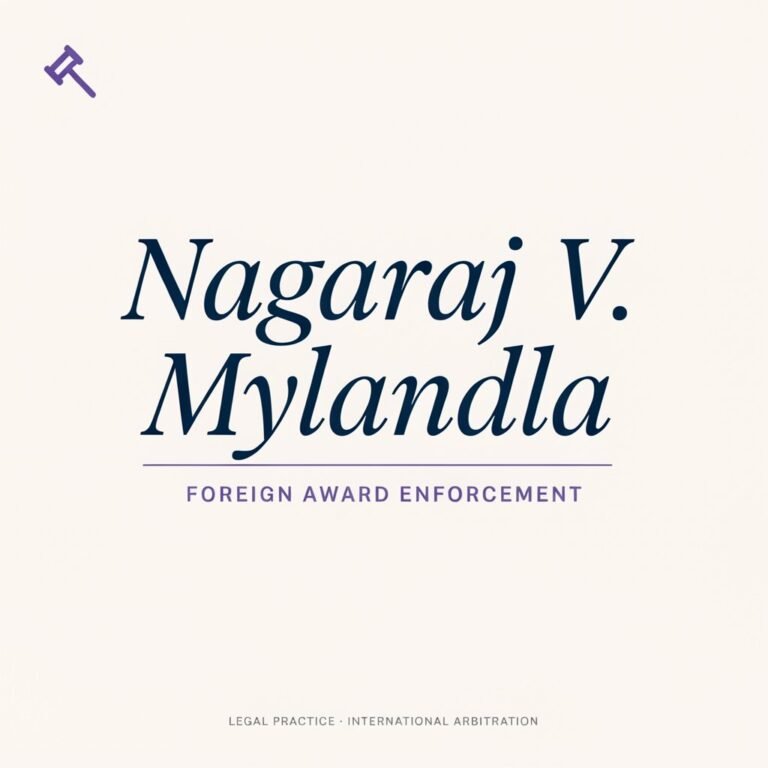 Nagaraj V. Mylandla Foreign Award Enforcement