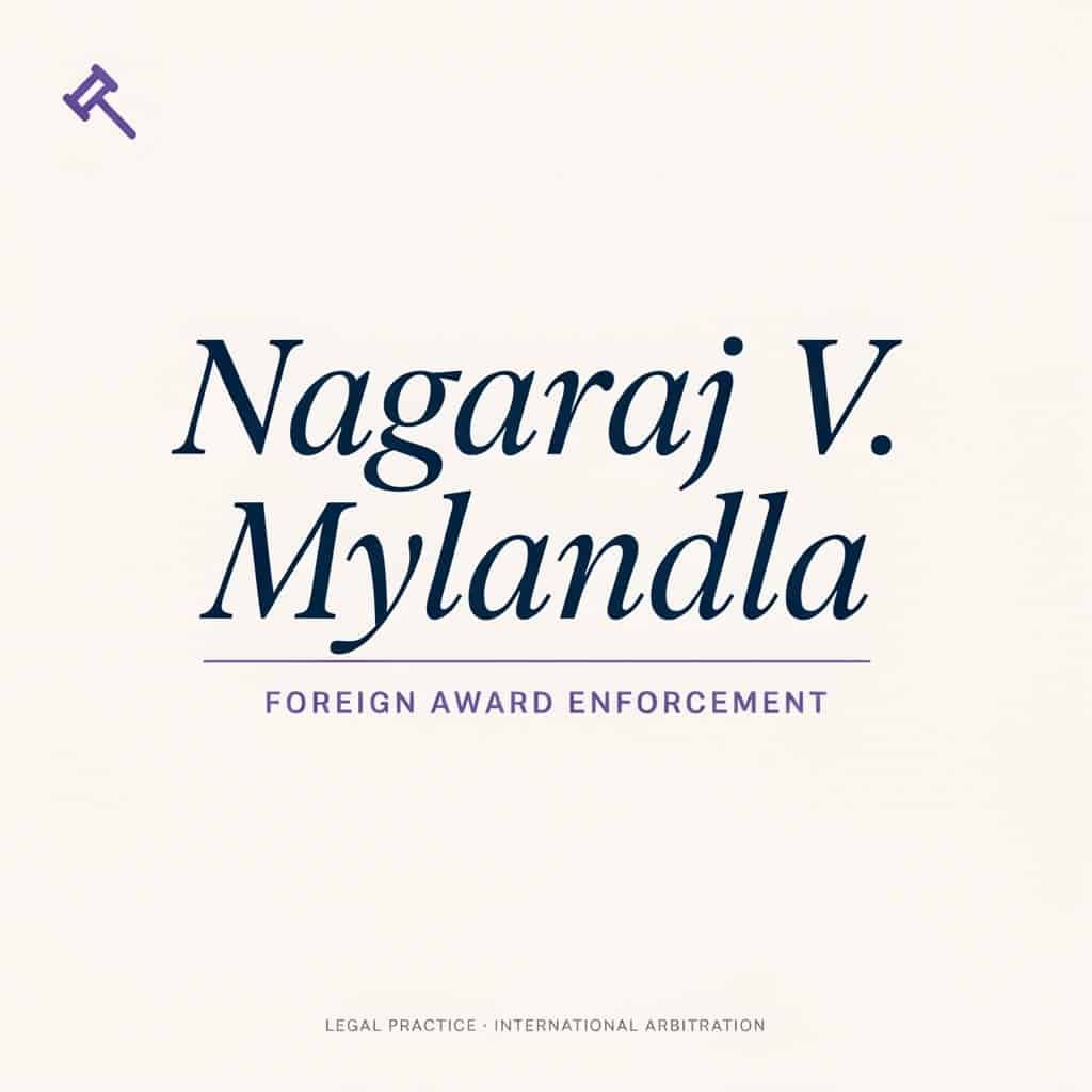 Nagaraj V. Mylandla Foreign Award Enforcement